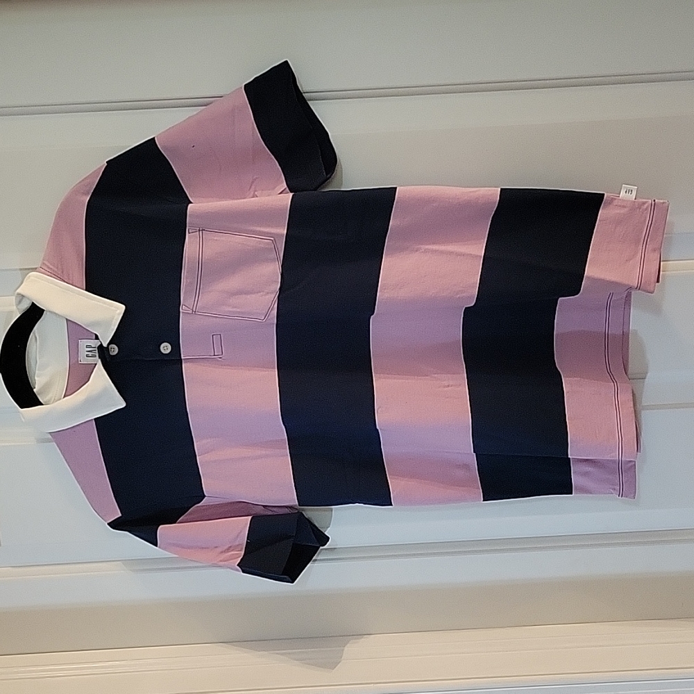 Gap lilac and navy cotton polo xxl